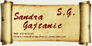 Sandra Gajtanić vizit kartica